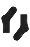 Falke Family Cotton Blend Crew Socks In Black