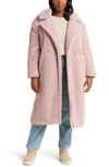 Ugg Gertrude Long Teddy Coat In Pink