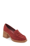 Chocolat Blu Irene Penny Loafer Pump In Bordo Suede