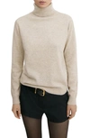 Mango Turtleneck Cashmere Sweater In Pastel Pink