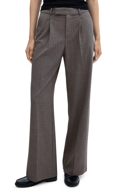 Mango Pinstripe Suit Pants In Grey