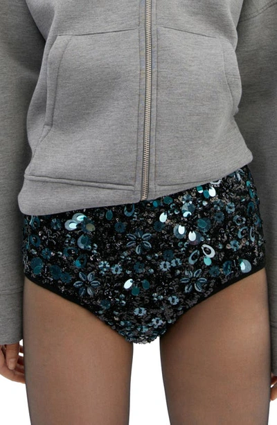Mango Beaded Shorts In Black