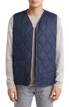 Taion Military Onion Quilt Water Repellent 800 Fill Power Down Vest In Dark Navy