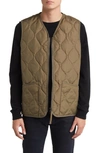 Taion Military Onion Quilt Water Repellent 800 Fill Power Down Vest In Dark Olive