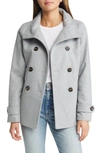 Thread & Supply Double Breasted Peacoat In Grey