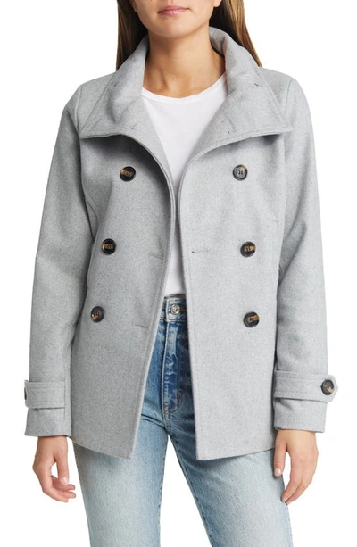 Thread & Supply Double Breasted Peacoat In Grey