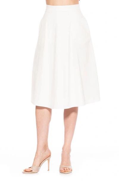 Alexia Admor Mabel Flared Midi Skirt In White