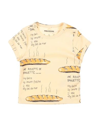 Mini Rodini Babies'  Toddler T-shirt Light Yellow Size 7 Organic Cotton