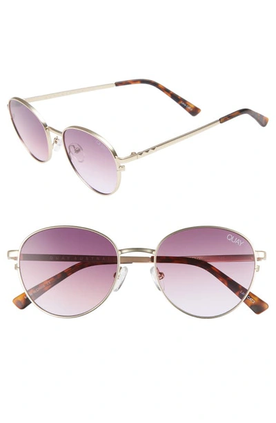 Quay Crazy Love 45mm Round Sunglasses Round Sunglasses | Horn-Rim Round Sunglasses | CARFIA main image 3