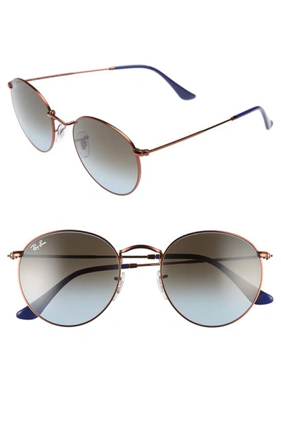 Ray Ban Icons 50mm Retro Sunglasses In Blue/ Brown