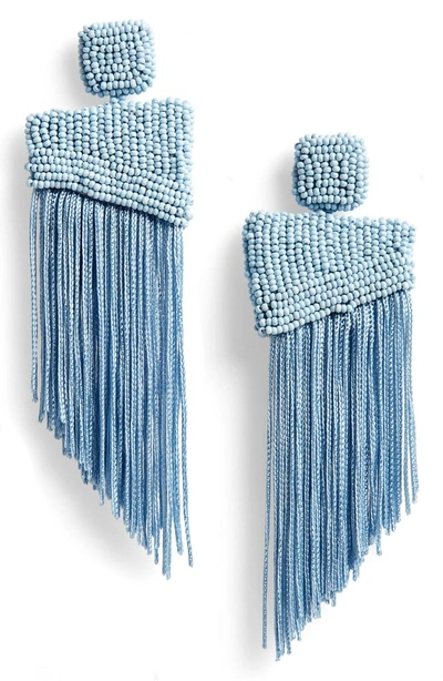 New Friends Colony Cliff's Edge Asymmetrical Fringe Earrings In Periwinkle