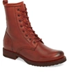 Frye Women's Veronica Round Toe Leather Combat Booties In Red Clay Leather