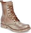 Frye Women's Veronica Metallic Leather Combat Boots In Saddle Metallic Leather