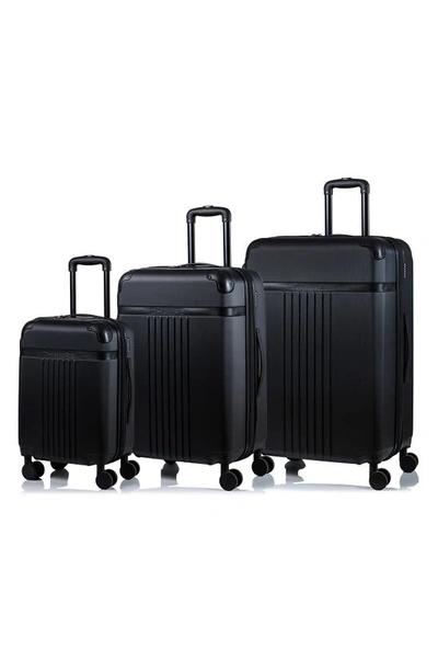 Champs Vintage Hardsisde Spinner 3-piece Suitcase Set In Black