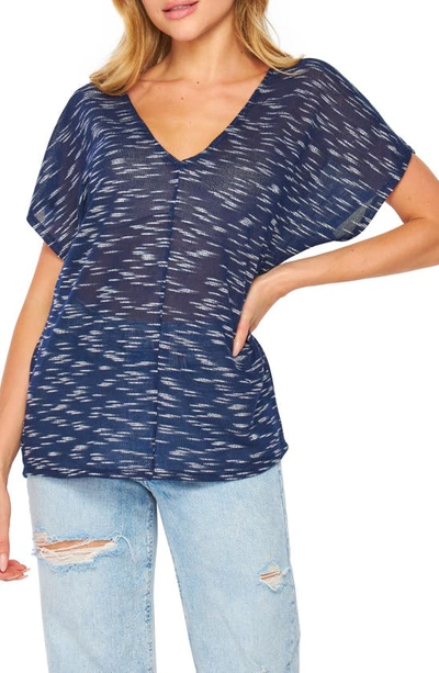 Bluegrey Double V-neck Knit Top In Navy