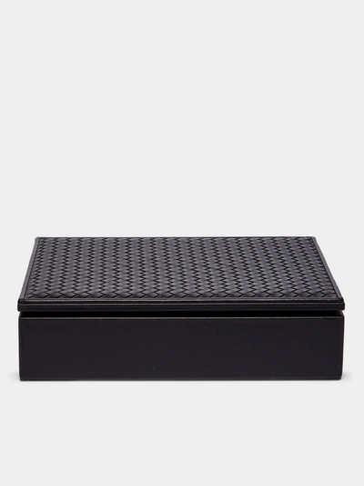 Riviere Eva Handwoven Leather Poker Case In Black