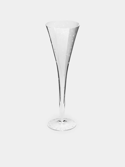 Artel Fireworks Hand-engraved Crystal Champagne Flute In Transparent