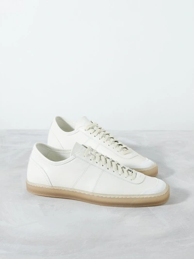 Lemaire Linoleum Basic Leather Trainers In Clay White