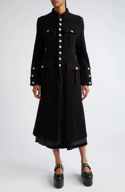 Noir Kei Ninomiya Brushed Single-breasted Coat In Black