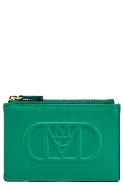 Mcm Mode Travia Leather Card Case In Bosphorus