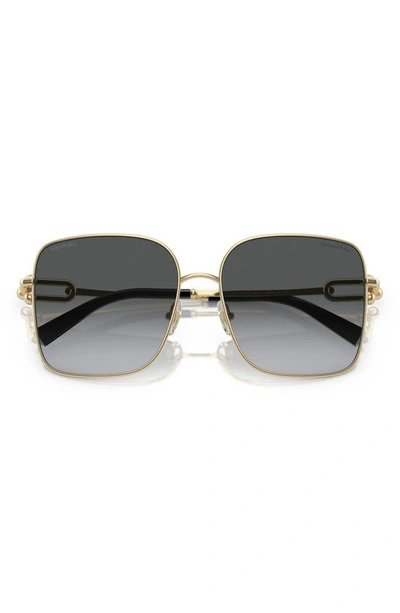 Tiffany & Co 58mm Gradient Polarized Square Sunglasses In Pale Gold Polarized