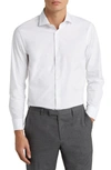 Nordstrom Trim Fit Tech-smart Plaid Coolmax® Non-iron Dress Shirt In White