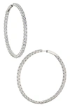 Nadri Perfect Inside Out Hoop Earrings In Rhodium