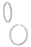 Nadri Perfect Inside Out Hoop Earrings In Silver