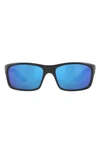 Costa Del Mar Jose Pro 62mm Polarized Oversize Rectangular Sunglasses In Matte Black