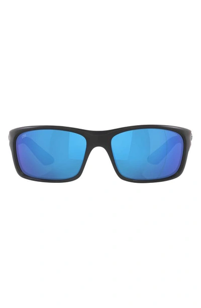Costa Del Mar Jose Pro 62mm Polarized Oversize Rectangular Sunglasses In Matte Black