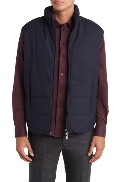 Emporio Armani Zip-up Bomber Jacket In Solid Blue