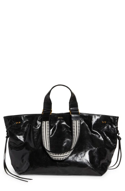 Isabel Marant Wardy Leather Tote In Black