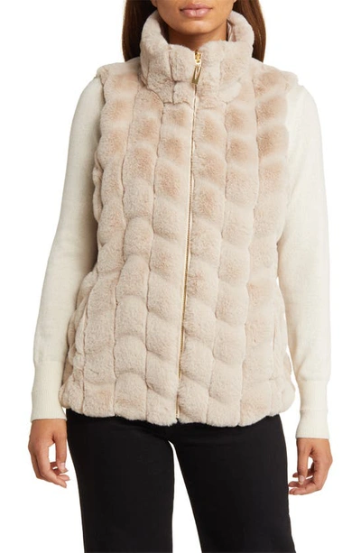 Via Spiga Reversible Faux Fur Waistcoat In Beige