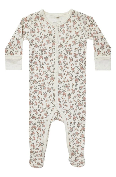 Quincy Mae Babies' Meadow Organic Cotton Footie In Ivory