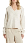 Open Edit V-neck Sweater In Beige Oatmeal Light Heather