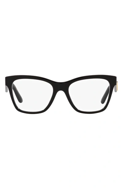 Dolce & Gabbana 53mm Square Optical Glasses In Black