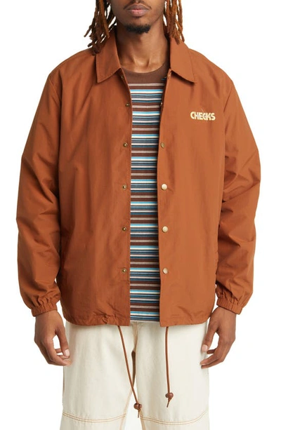 Checks Butterfly Logo Graphic Nylon Jacket In Toasted Coconut