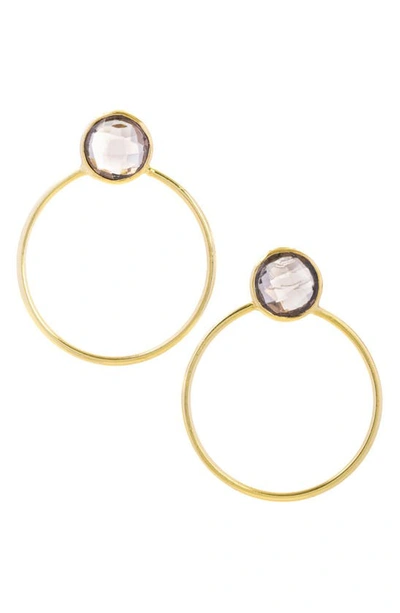 Saachi Gemstone Hoop Earrings In Gold