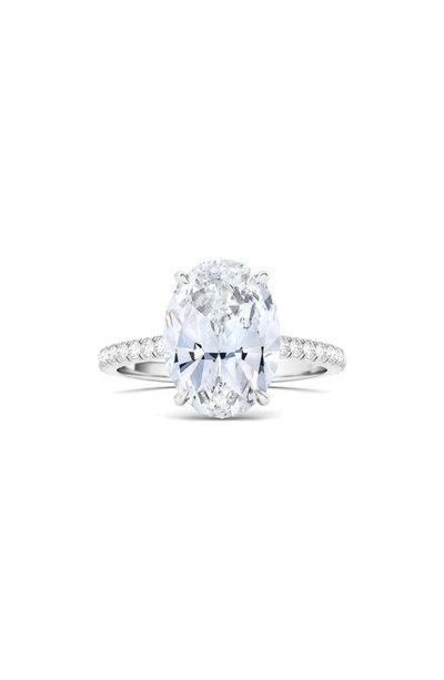 Hautecarat 18k White Gold Oval Cut Diamond Engagement Ring