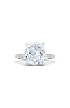 Hautecarat 18k White Gold Cushion Cut Diamond Engagement Ring