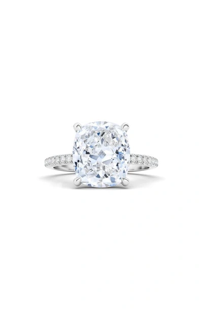 Hautecarat 18k White Gold Cushion Cut Diamond Engagement Ring In 18k White Gold