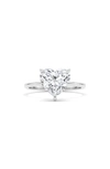 Hautecarat 18k White Gold Hear Cut Diamond Engagement Ring