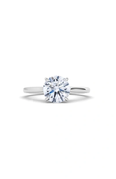 Hautecarat 18k White Gold Round Cut Diamond Engagement Ring