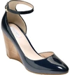 Cole Haan Lacey Wedge In Marine Blue Patent Leather