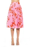 Alexia Admor Mabel Flared Midi Skirt In Pink Floral