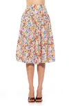 Alexia Admor Mabel Flared Midi Skirt In Floral Multi
