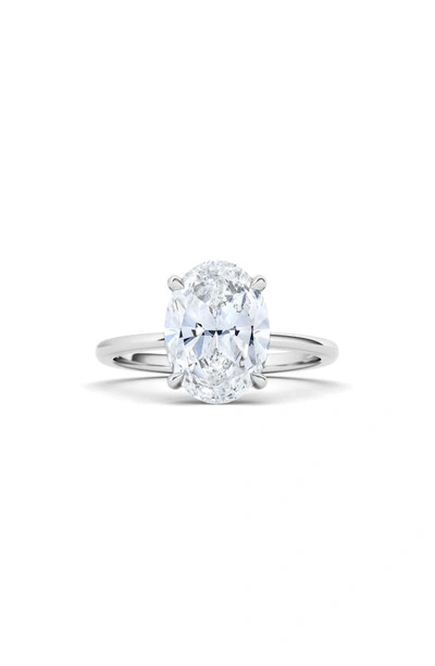 Hautecarat 18k White Gold Oval Cut Diamond Engagement Ring