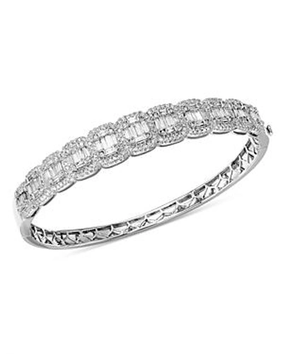 Bloomingdale's Diamond Round & Baguette Statement Bangle In 14k White Gold, 3.0 Ct. T.w. - 100% Exclusive
