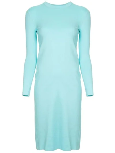 Rosetta Getty Front Slit Stretch-crepe Tunic In Blue