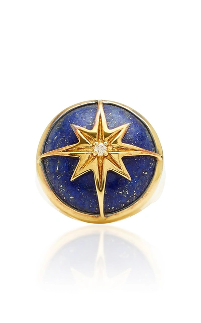 Theodora Warre Star Lapis Gold-plated Sterling Silver Ring In Blue
